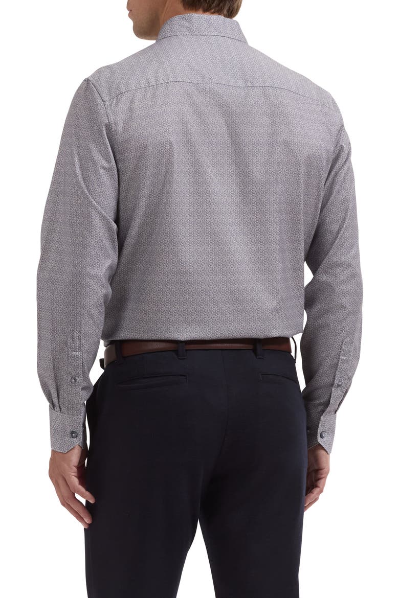Alvin Shaped Fit Cotton Shirt, Alternate, color, STEEL