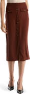 Laundry by Shelli Segal Button Front Midi Skirt