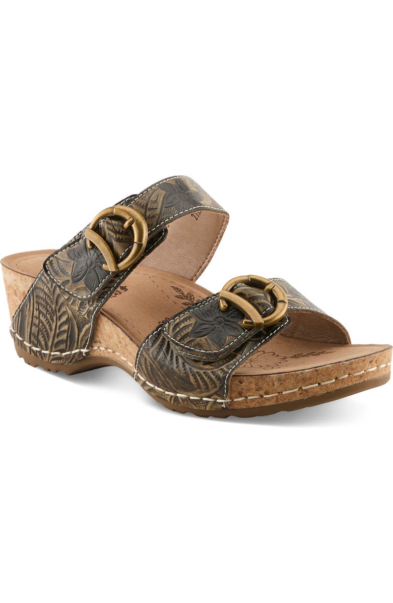 L'Artiste by Spring Step The Brass Ring Sandal, Main, color, Black Multi