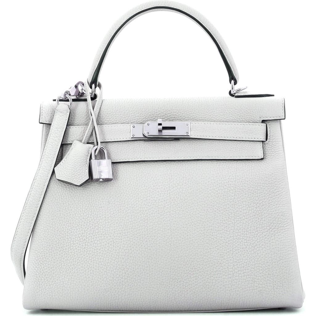 Pre-owned Hermes Hermes Kelly Handbag Grey Togo With Palladium Hardware 28