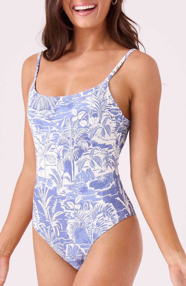 Roxy Mana Low Back One-Piece Swimsuit, Alternate, color, Bijou Blue