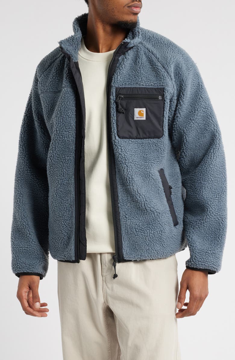 Carhartt Work In Progress Prentis Camo Fleece Jacket, Main, color, Dove Grey / Black