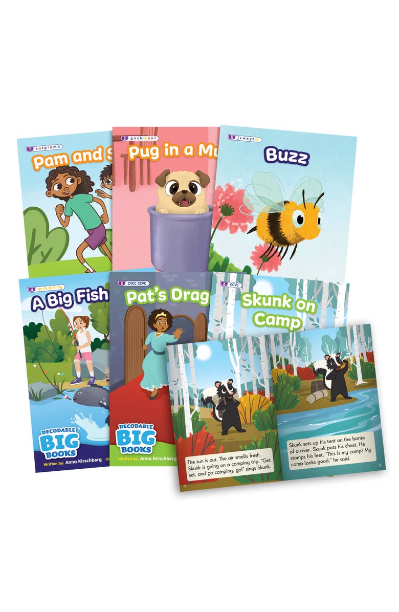Beanstalk Books Decodable Big Books Fiction - 6 XL Books Phase 2-4, Alternate, color, Multicolored