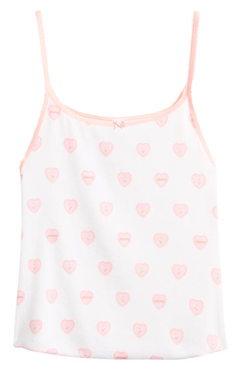 Heart Print Stretch Cotton Tank (Regular & Plus)