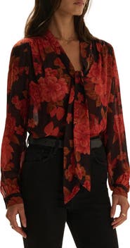 Favorite Daughter The Simone Floral Tie Neck Top
