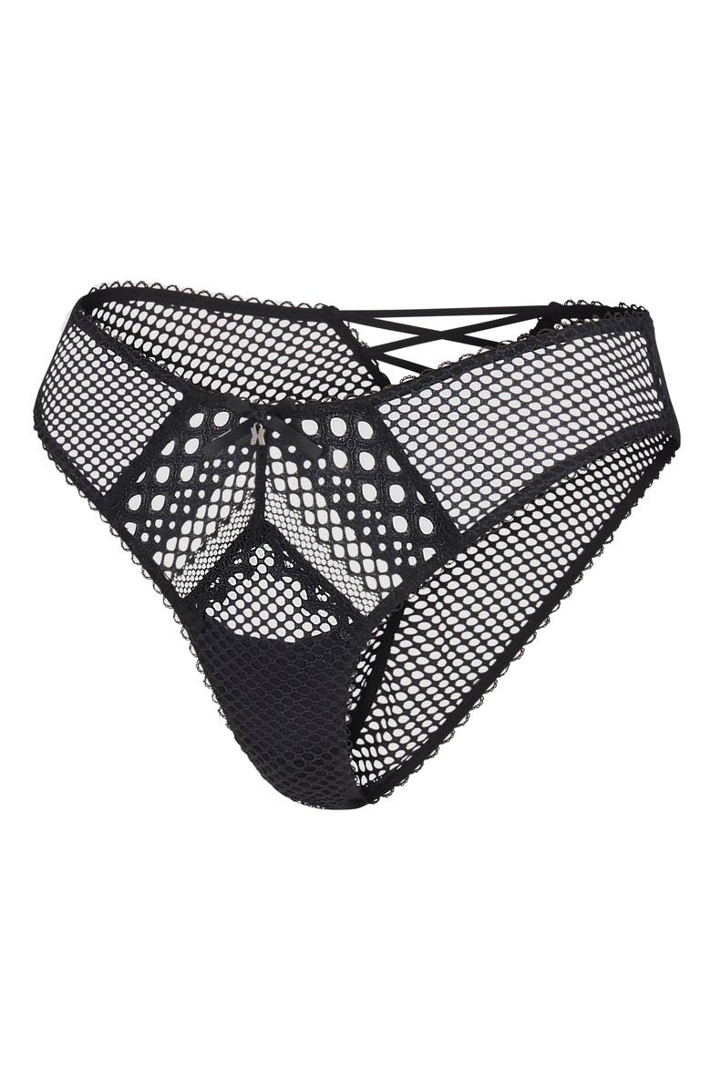 SAVAGE X FENTY Starlet Nights Brazilian Briefs, Alternate, color, Black Caviar/ Black Foil