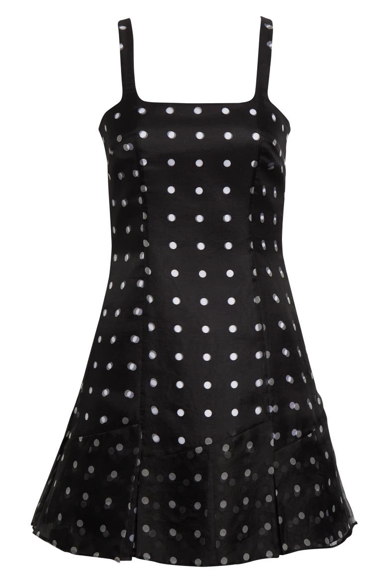 Jueelee Layered Silk Organza Minidress, Alternate, color, BLACK POLKA DOT