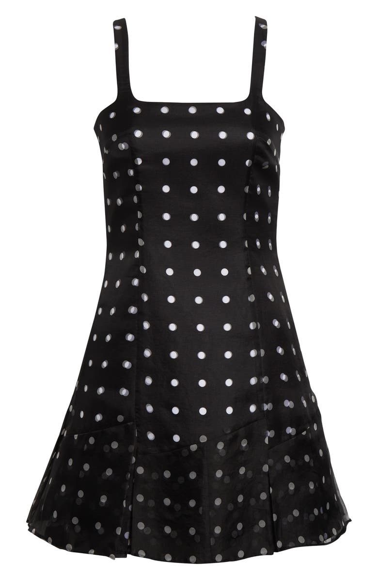 Emilia Wickstead Jueelee Layered Silk Organza Minidress, Alternate, color, Black Polka Dot
