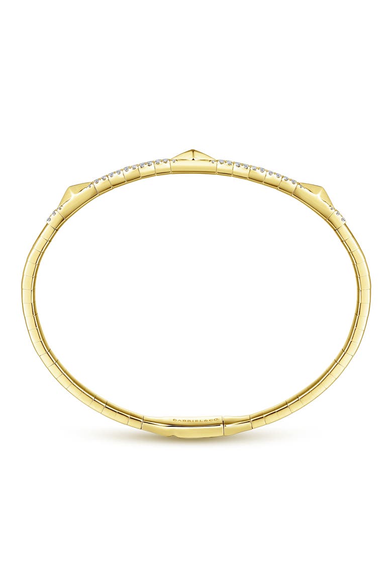 14K Gold Diamond Bangle, Alternate, color, 14K YELLOW GOLD