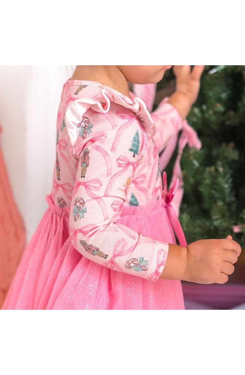 Sweet Wink Nutcracker Trellis Christmas Long Sleeve Tutu Dress, Alternate, color, Pink