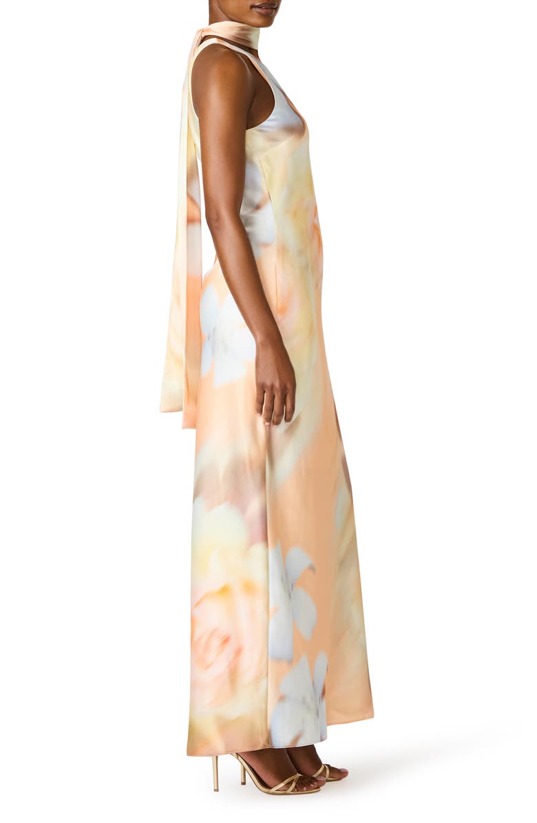 Steve Madden Jaidan Satin Scarf Maxi Dress, Alternate, color, Coral Haze