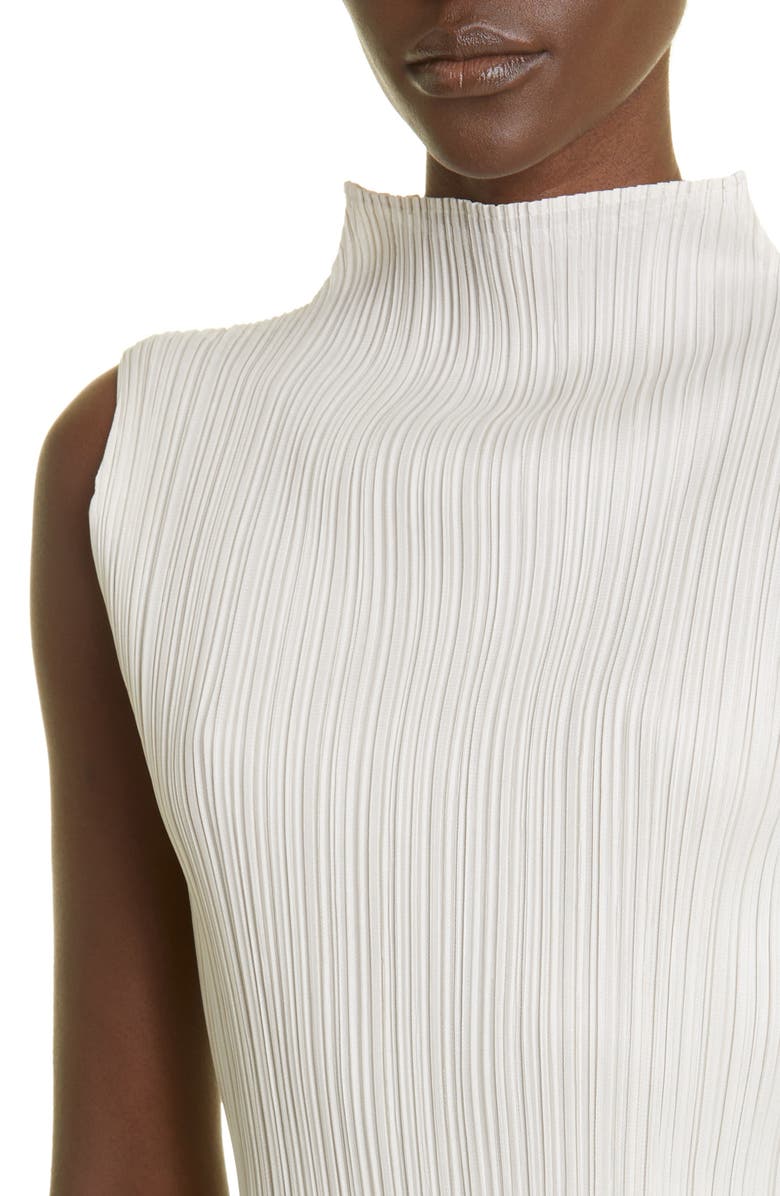 Pleats Please Issey Miyake Pleated Mock Neck Top, Alternate, color,