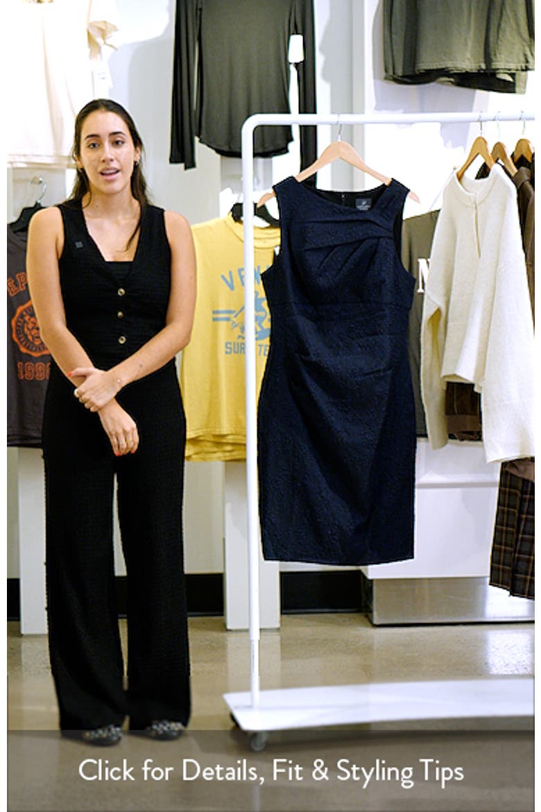Metallic Asymmetric Jacquard Sheath Dress video