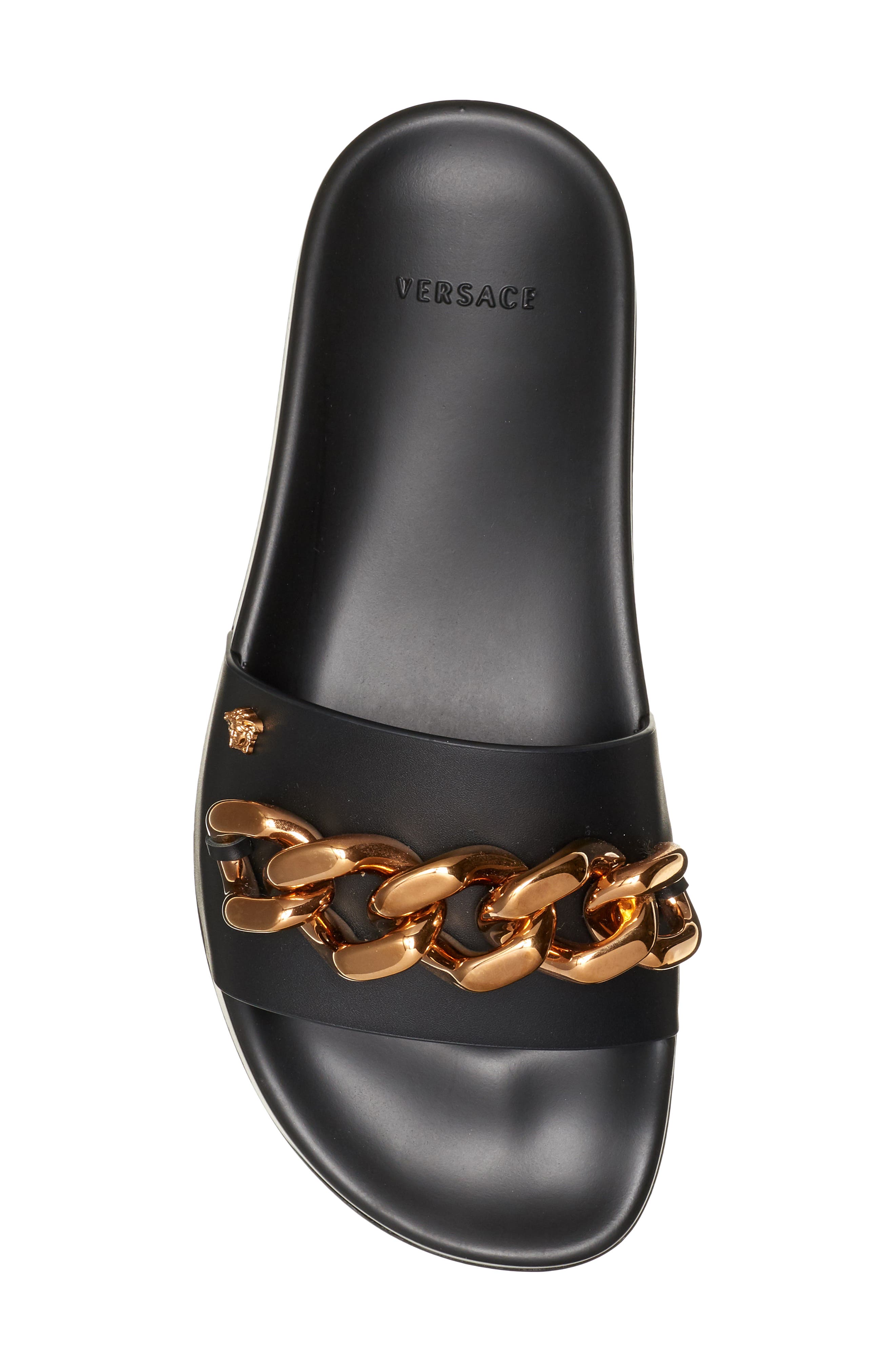 Versace Medusa Chain Slide Sandal, Alternate, color, 