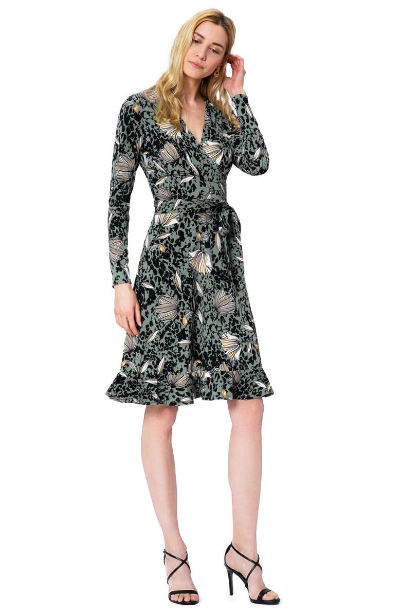 Leota Floral Long Sleeve Faux Wrap Dress, Alternate, color, 