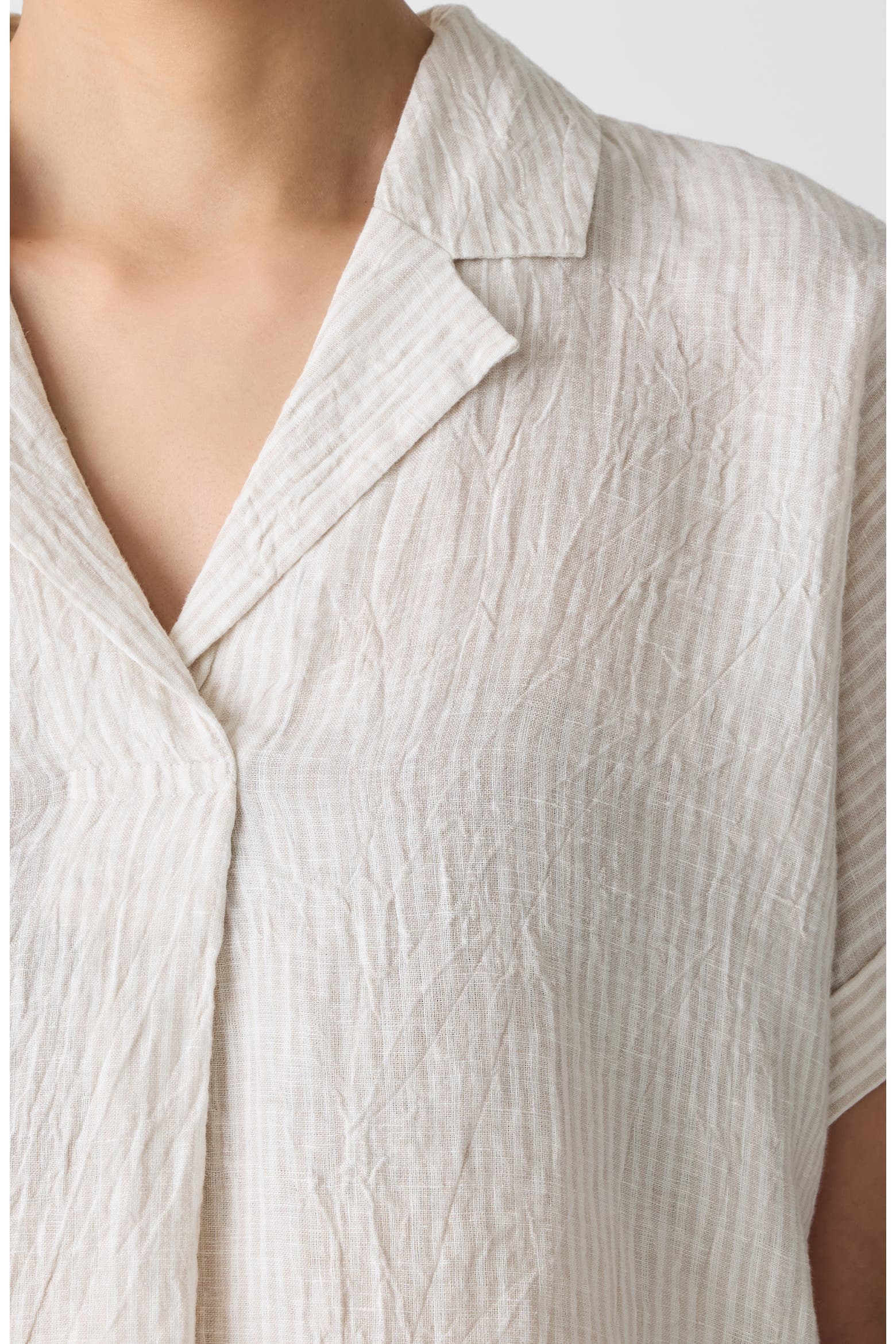 Notched Collar Organic Linen Top (Women) | Nordstromrack