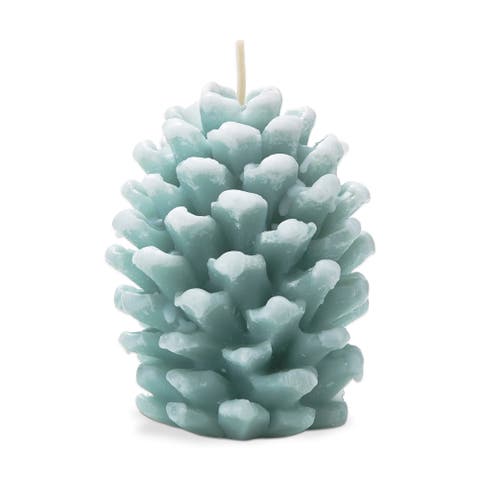 Frosted Pine Cone Aqua Candle Sculpted Paraffin Wax