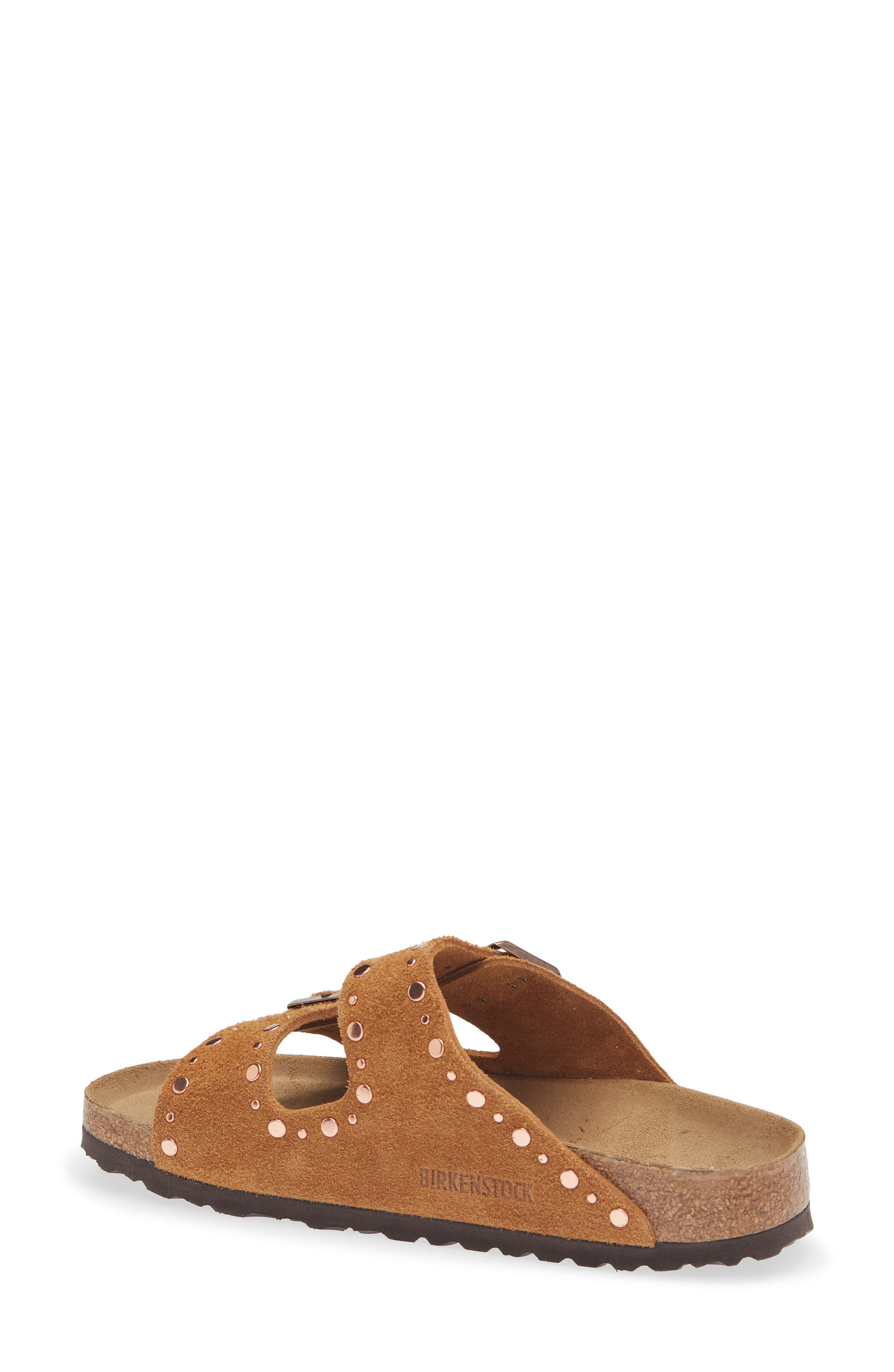 Arizona Rivets Studded Slide Sandal, Alternate, color, MINK SUEDE