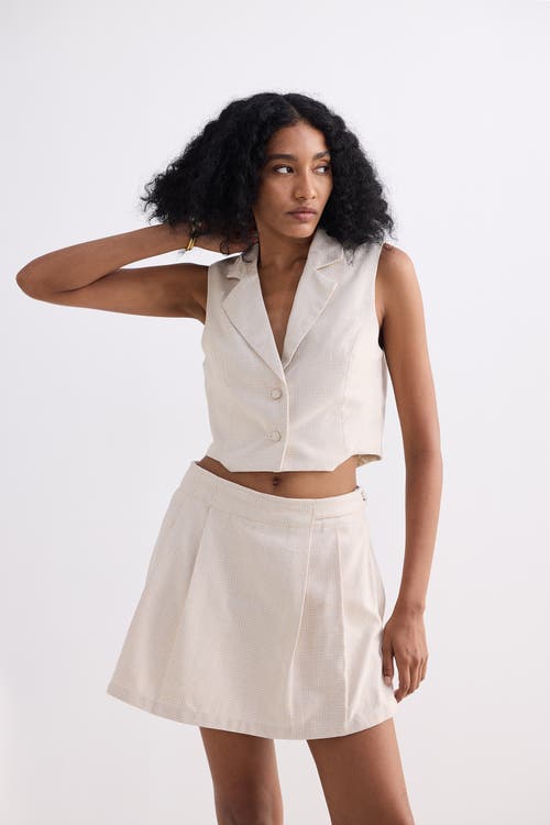 Reistor Cropped Cotton Tweed Vest Set In Chestnut Twist