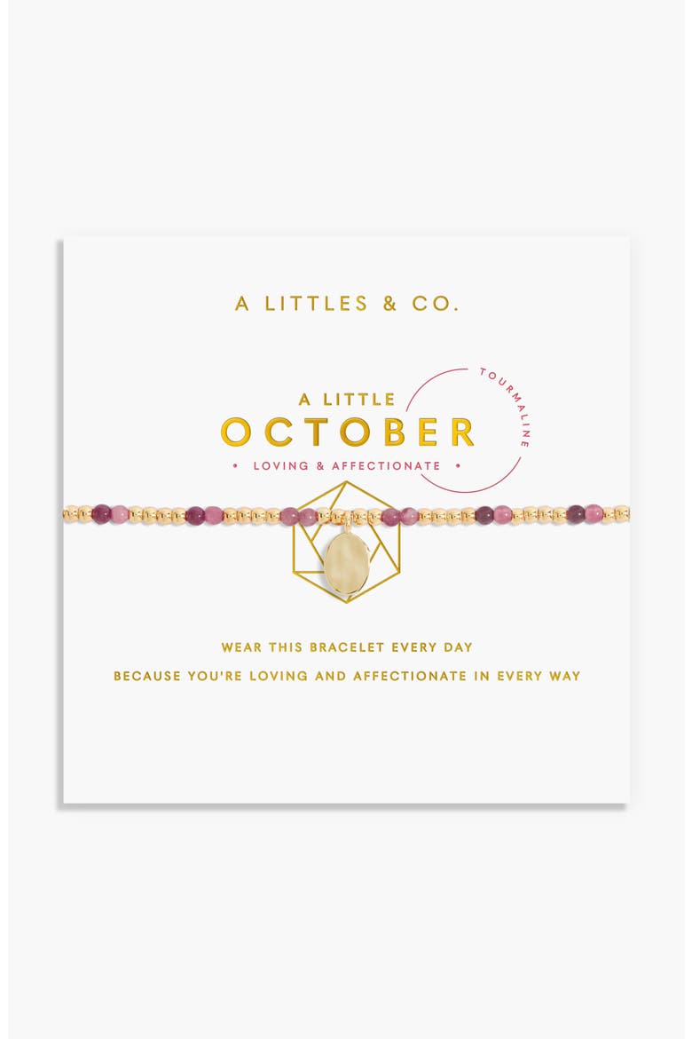 Birthstone A Little Bracelet in Gold-Tone Plating, Main, color, October