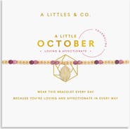 A Littles & Co Birthstone A Little Bracelet in Gold-Tone Plating