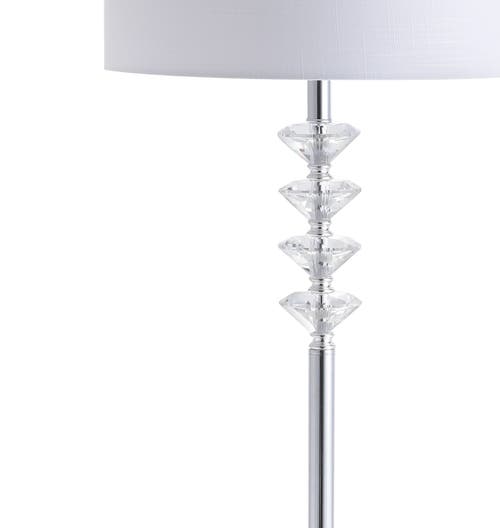 Jonathan Y Mia Crystal/metal Led Floor Lamp In Clear/chrome