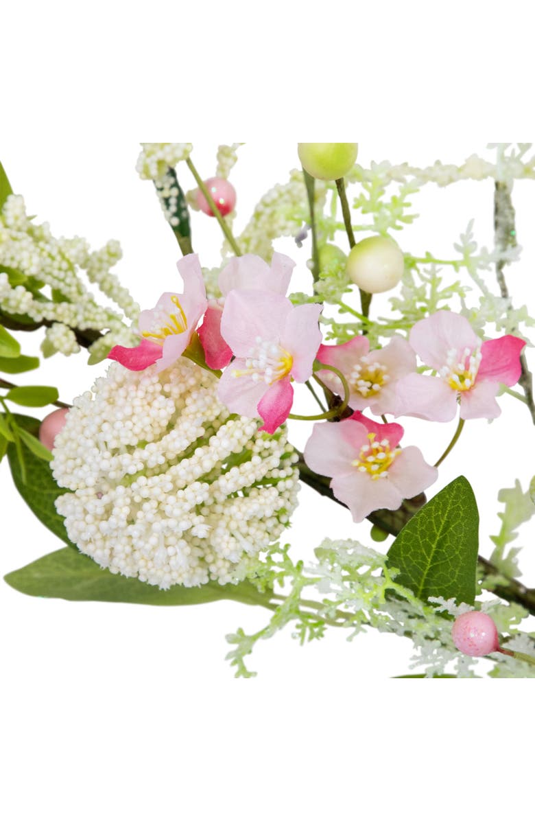 Northlight Hydrangea and Berry Floral Spring Garland - 5' - Pink and White, Alternate, color, Pink