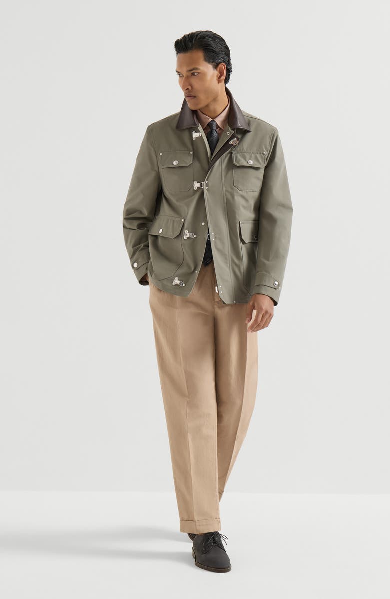 Brunello Cucinelli Cotton and linen trousers, Alternate, color, Tobacco