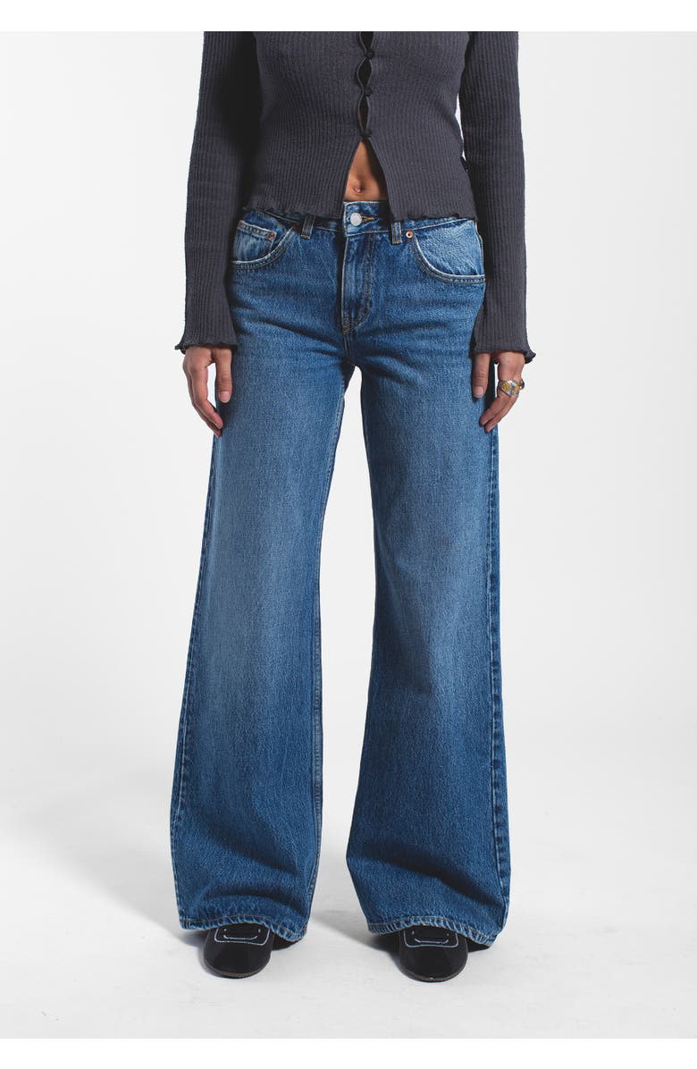 Dr. Denim Rhue Low Wide Jeans, Alternate, color, Stream Mid Used