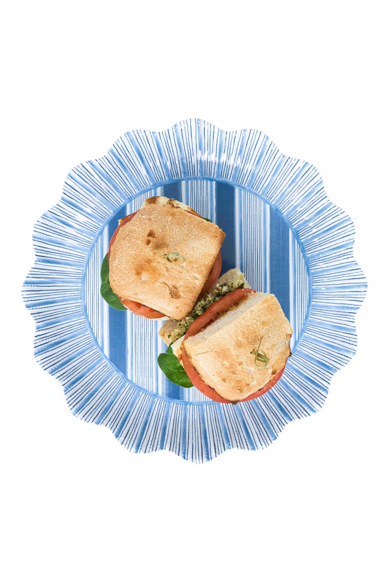 Cabana Set of 4 Melamine Dinner Plates, Alternate, color, OCEAN
