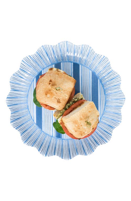 Juliska Cabana Set Of 4 Melamine Dinner Plates In Ocean