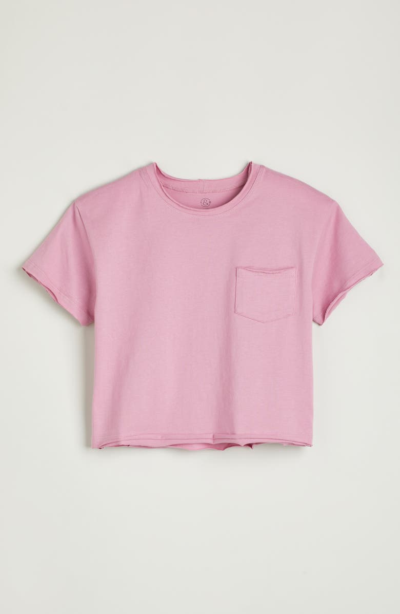 Treasure & Bond Kids' Boxy Pocket T-Shirt, Main, color, Purple Victoria