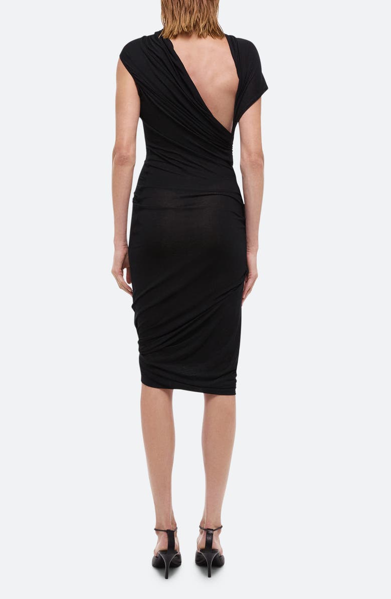 Helmut Lang Ruched Asymmetric Body-Con Dress, Alternate, color,
