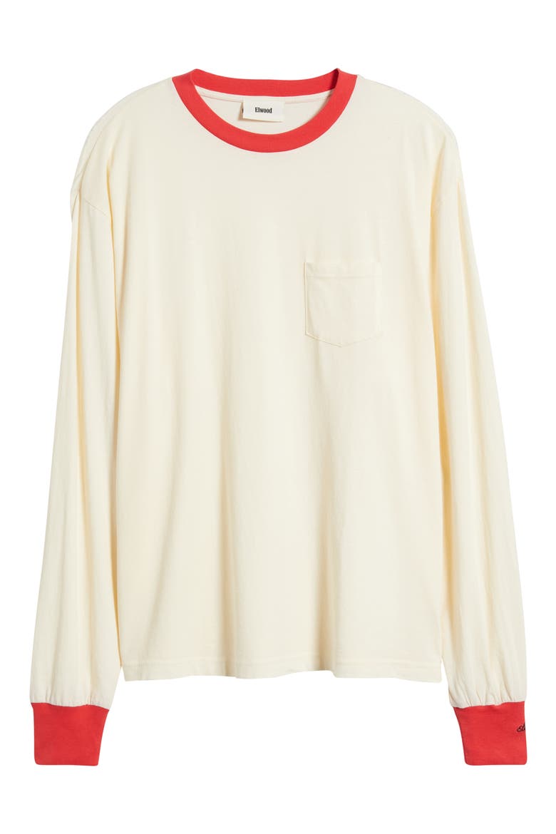 Trophy Long Sleeve Embroidery Ringer T-Shirt, Alternate, color, FIELD WHITE