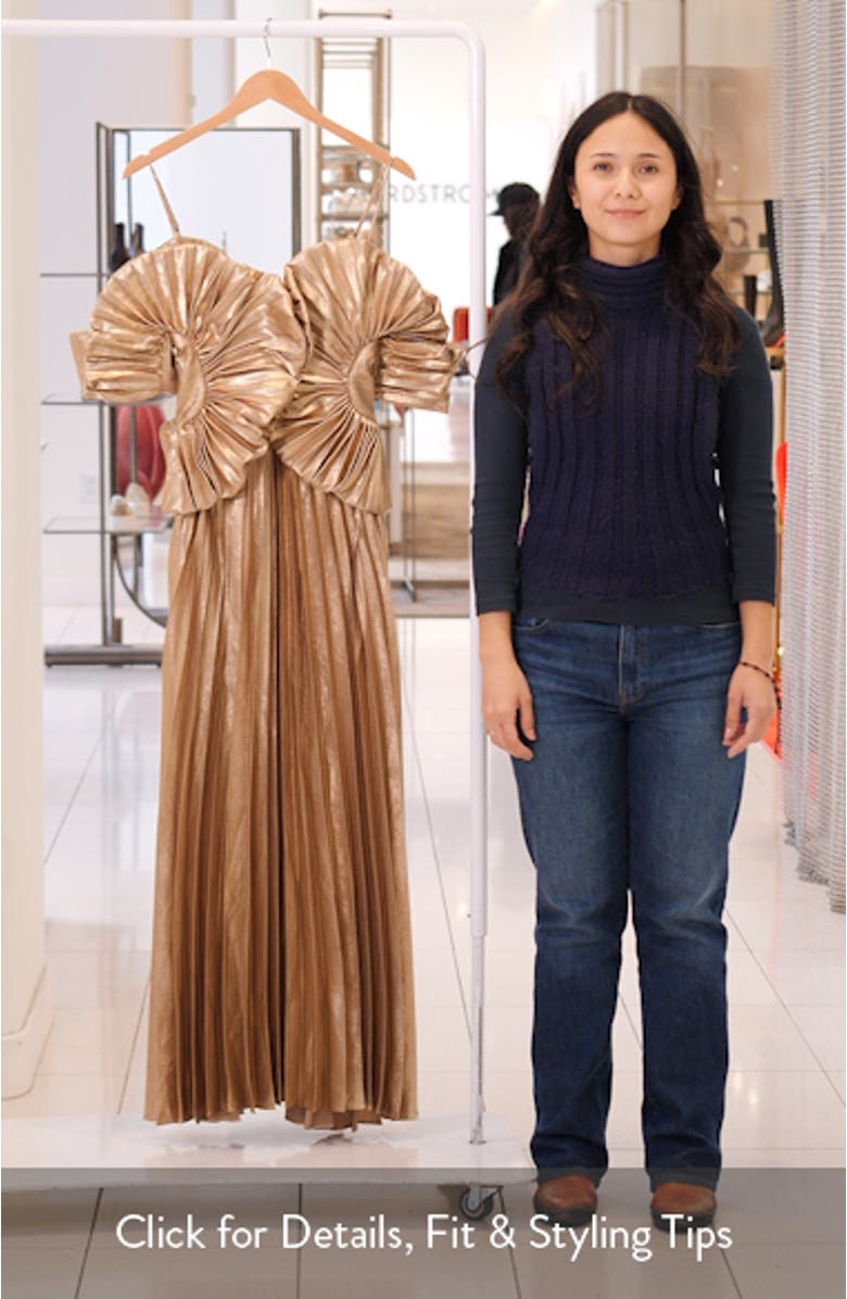 Hillsome Pleated Off the Shoulder Gown, sales video thumbnail