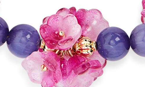 Eye Candy Los Angeles Yasamin Floral Beaded Necklace In Blue