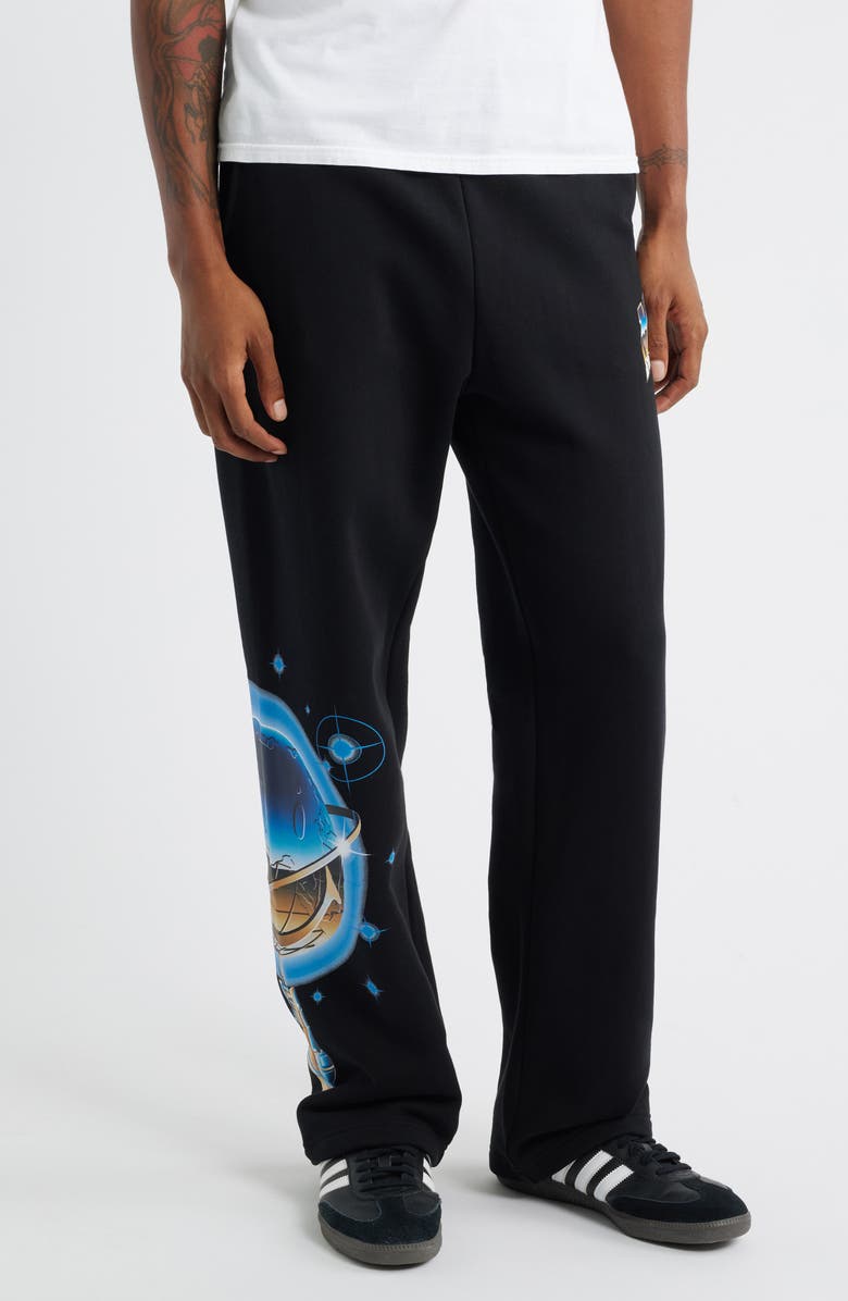 MARKET SMILEY<sup>®</sup> Chrome Logo Cotton Fleece Sweatpants, Main, color, Black
