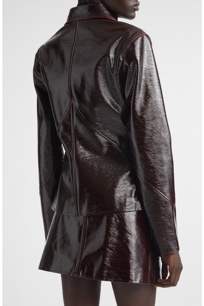 Filipa Glossed Zip Jacket, Alternate, color, DARK PLUM