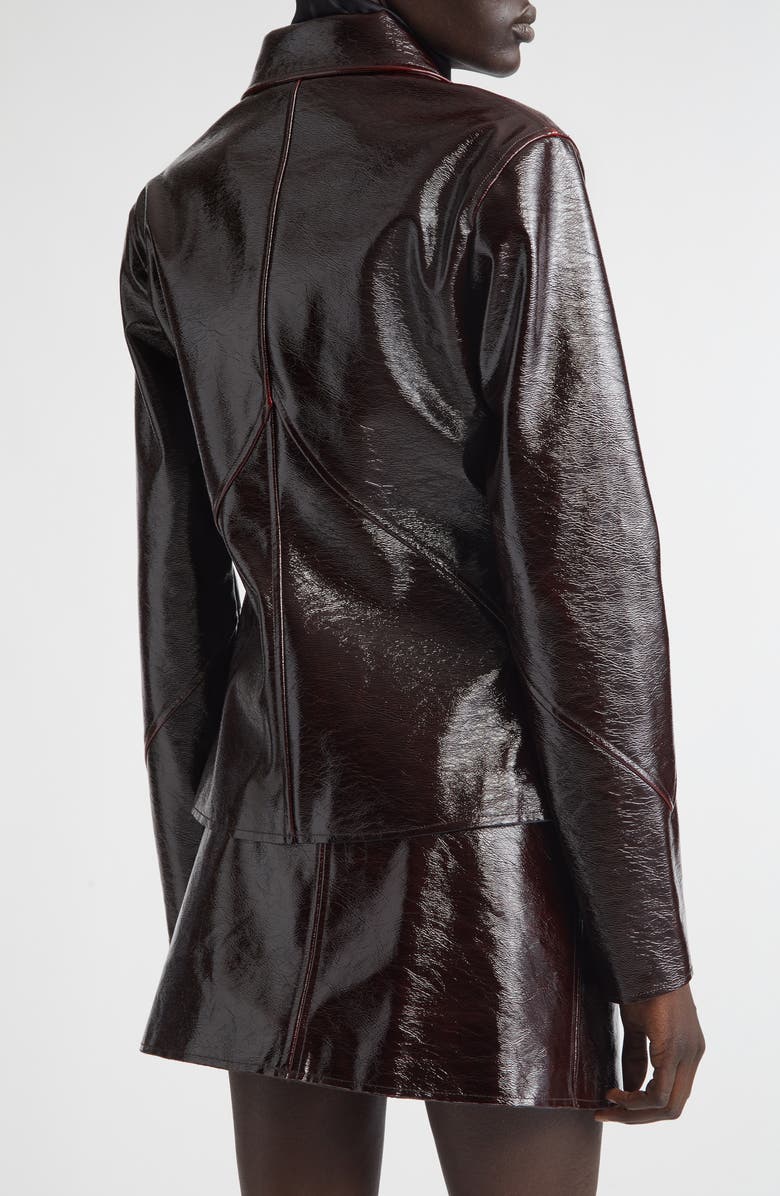 Stand Studio Filipa Glossed Zip Jacket, Alternate, color, Dark Plum