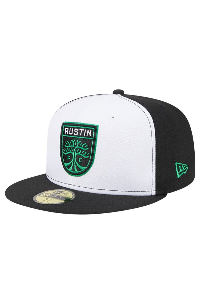 New Era Men's New Era White/Black Austin FC 2024 Kick Off Collection 59FIFTY Fitted Hat, Alternate, color, White