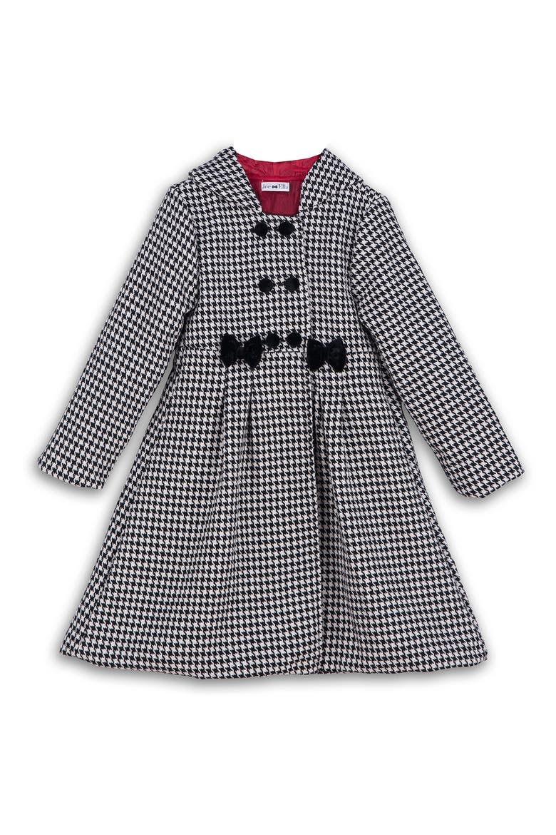 Kids' Houndstooth Holiday Coat, Main, color, GREY