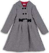 JOE-ELLA Kids' Houndstooth Holiday Coat