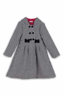 JOE-ELLA Kids' Hooded Houndstooth Coat