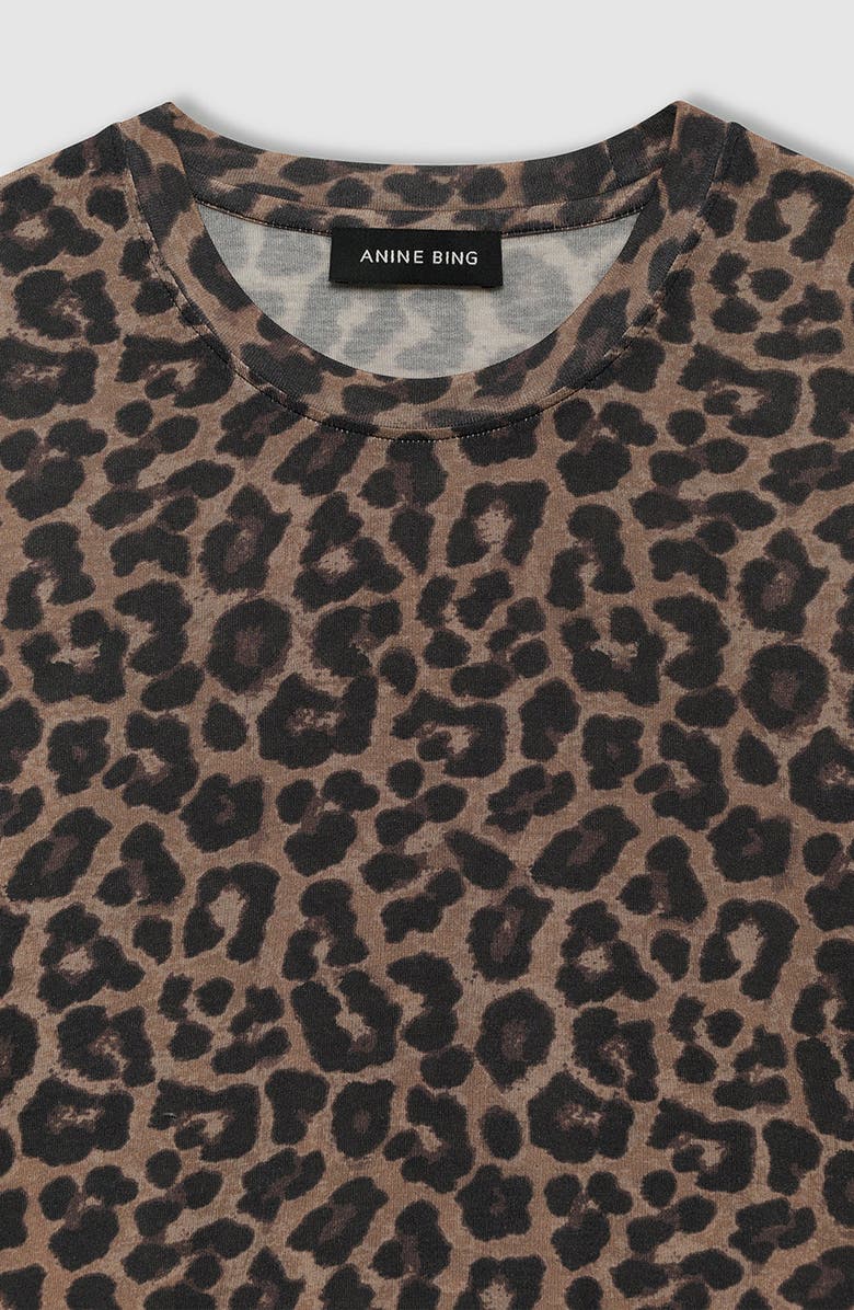 ANINE BING Sylvie Tee T-Shirt, Alternate, color, Black / Brown Leopard