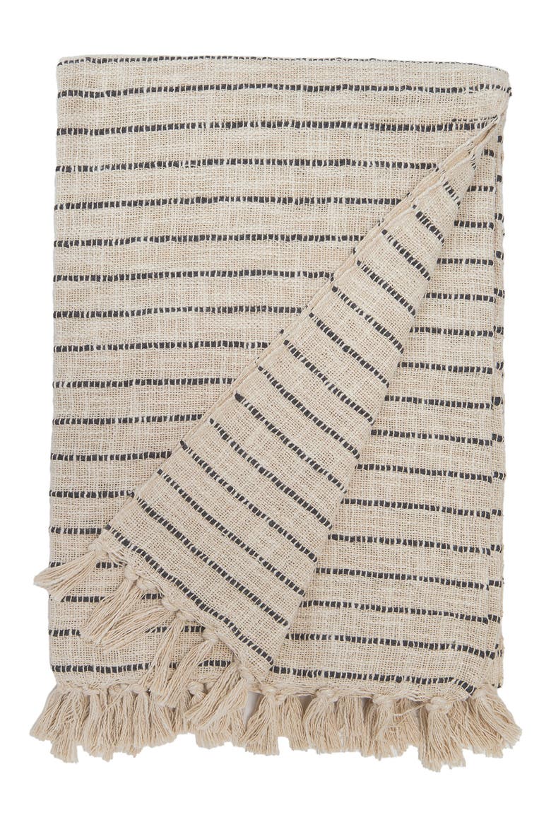 Jojo Oversize Throw Blanket, Main, color, IVORY / CHARCOAL