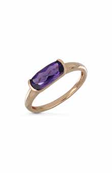14k Gold Purple Amethyst Stackable Ring