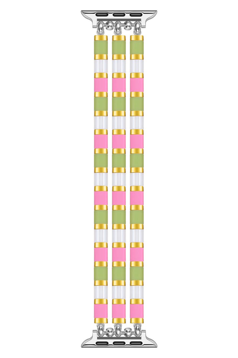 Slim Beaded Bracelet Apple Watch® Watchband, Main, color, PINK