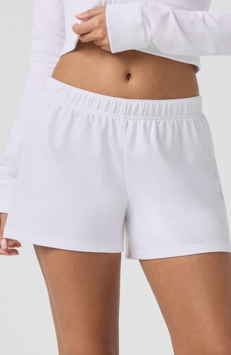 Florence by Mills Relaxed French Terry Shorts, Alternate, color, Bright White