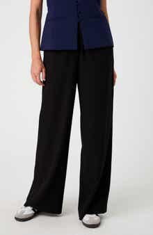 Pull On Wide Leg Crepe Pants