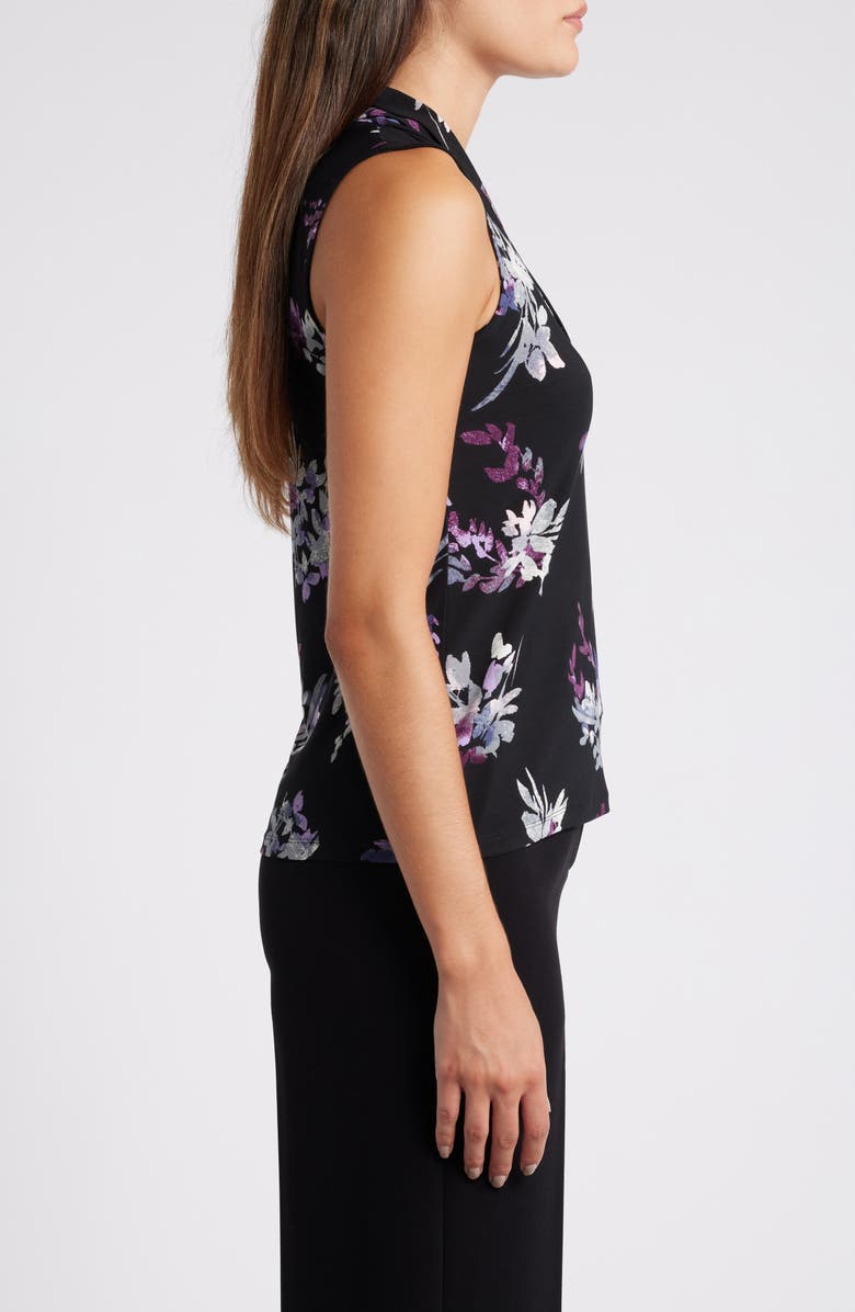 Anne Klein Print Triple Pleat Sleeveless Top, Alternate, color, 